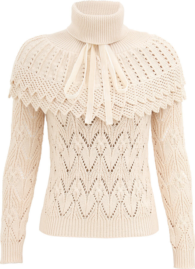 Zimmermann Hypnotic Ruffle Collar Sweater