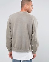 Thumbnail for your product : Reclaimed Vintage Oversized Sweatshirt With Overdye And Distressing