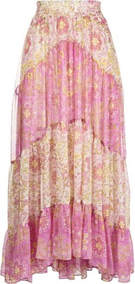 MISA Marie floral-print skirt