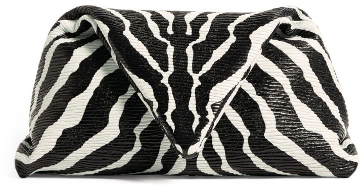 zebra print clutch bag