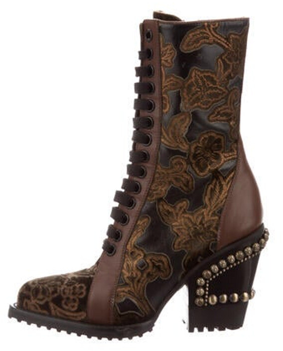 floral print combat boots