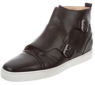 Christian Louboutin Leather Double Monk Strap Sneakers