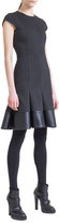 Thumbnail for your product : Akris Punto Jersey Godet Dress with Faux-Leather Hem