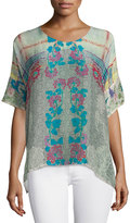 Thumbnail for your product : Johnny Was Engina Printed Short-Sleeve Boxy Top