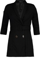 Thumbnail for your product : boohoo Petite Belted Ruched Blazer Dress