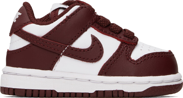 Nike Baby Burgundy & White Dunk Low Sneakers