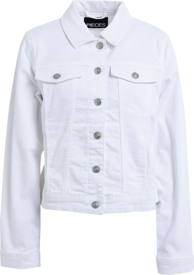 Ella and Cherry Tara White Denim Stretch Jacket Colour: White, Size: x