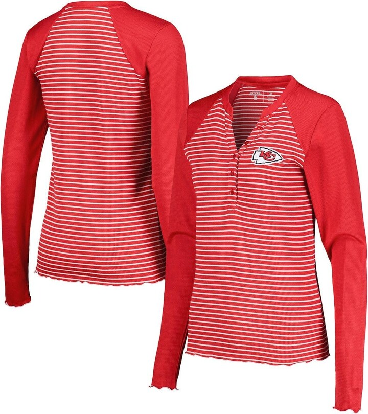 Wear By Erin Andrews Red St. Louis Cardinals Waffle Henley Long Sleeve  T-shirt
