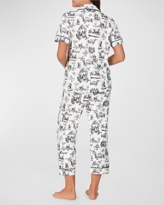 Bedhead Pajamas Cropped Toile-Print Organic Cotton Pajama Set