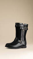 Thumbnail for your product : Burberry Belted Buckle Detail Leather Boots
