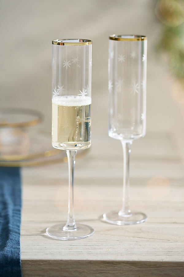 Starry Gold Rim Flutes