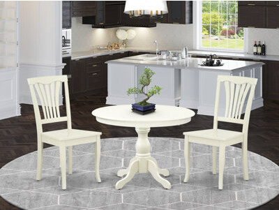 One Allium Way Linen White Finish Solid Wood Top - Dining Room Set