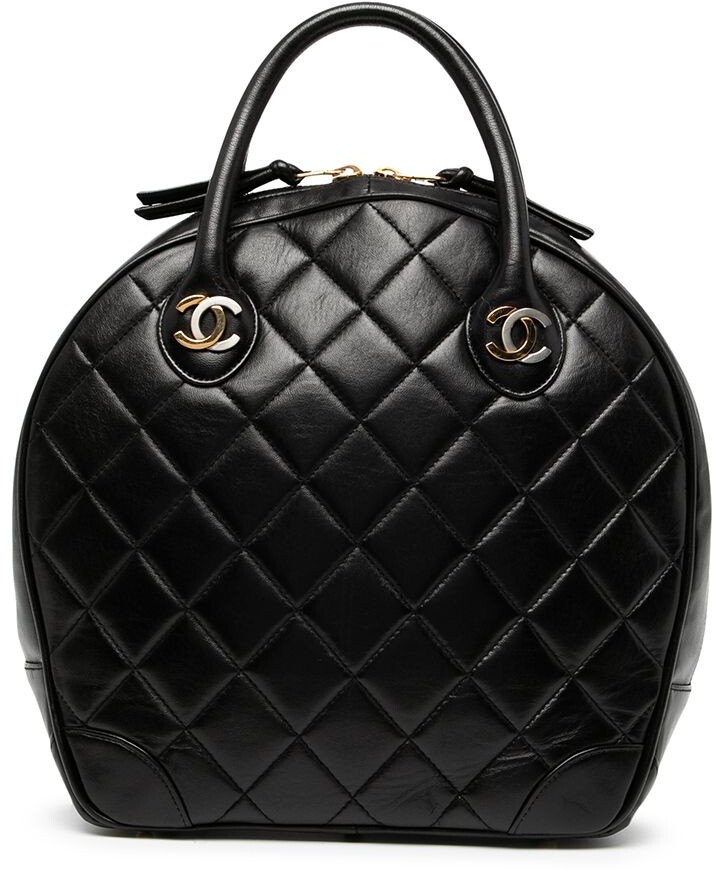 Chanel Pre Owned 1998 Diamond-Quilted Bowling Handbag - ShopStyle
