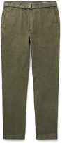 Thumbnail for your product : Officine Generale Julian Slim-Fit Garment-Dyed Cotton And Linen-Blend Trousers