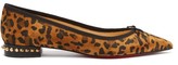 Thumbnail for your product : Christian Louboutin Hall Leopard-print Suede Ballet Flats - Leopard