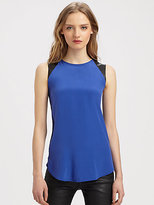 Thumbnail for your product : Parker Jeri Silk & Leather Top