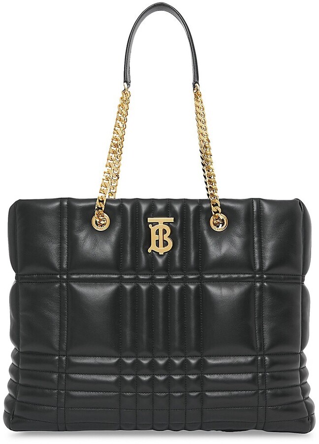 Black Quilted Tote Bag | ShopStyle