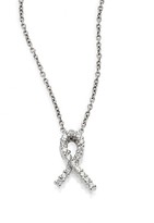 Thumbnail for your product : Roberto Coin Tiny Treasures Diamond & 18K White Gold Hope Pendant Necklace