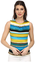 Thumbnail for your product : Calvin Klein Multi Striped Pleat Neck Cami