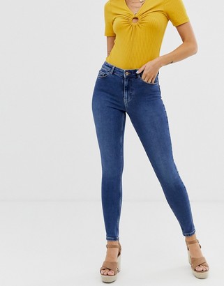 pieces high waist skinny fit jeans