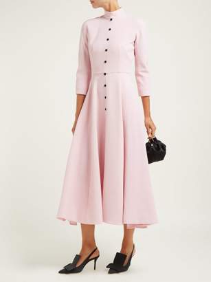 Emilia Wickstead Ashton Panelled Wool-crepe Midi Dress - Womens - Light Pink