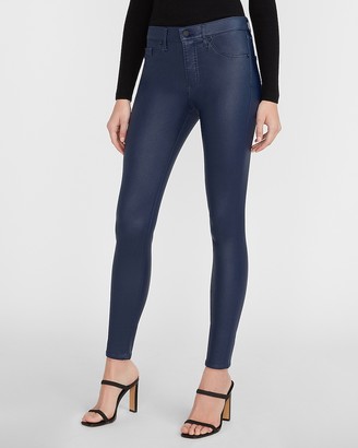petite high waisted coated jeans