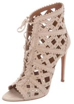 Thumbnail for your product : Alaia Studded Laser Cut Booties w/ Tags