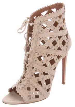 Alaia Studded Laser Cut Booties w/ Tags