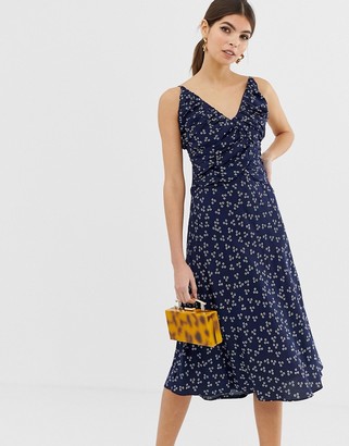Finders Keepers strappy midi dress in ditsy print
