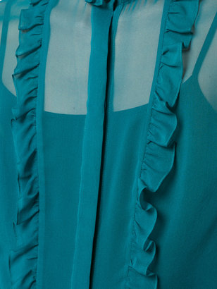 Carolina Herrera embroidered ruffled blouse