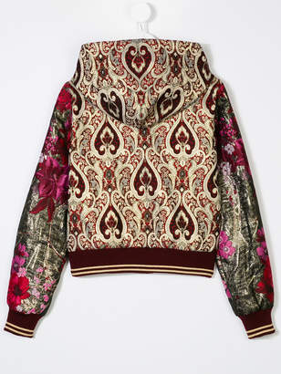 Dolce & Gabbana Kids floral baroque hooded jacket