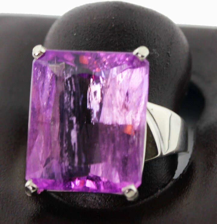 Aria Jewelry Design Ajd Fascinating Huge Natural Violet Purple 15.98ct Kunzite Sterling Silver Ring