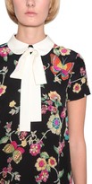 Thumbnail for your product : RED Valentino Floral Printed Crepe De Chine Mini Dress