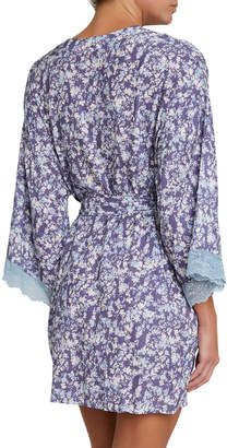 Eberjey Lily Silk-Blend Short Robe