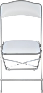 Inbox Zero Seated In Style Fritz Style Folding Chair With Vinyl Padded Seats Silver Elegant & Comfortable Seating