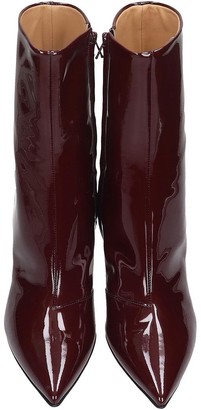 Maison Margiela High Heels Ankle Boots In Bordeaux Patent Leather