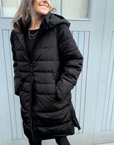 Thumbnail for your product : Vero Moda longline padded coat in black