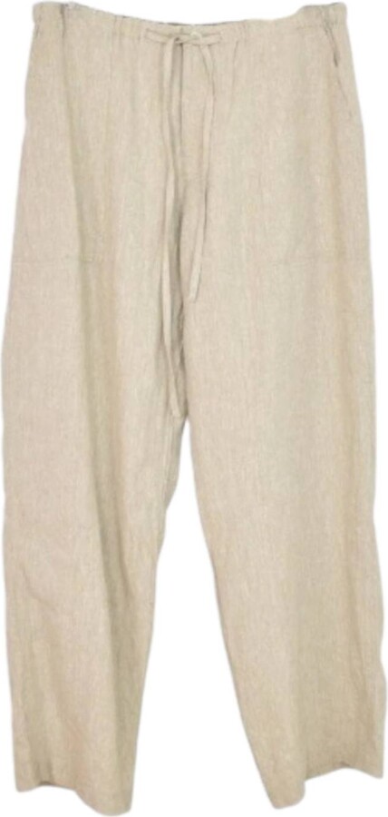 Ichi Women's Color Linen Pants In Natural