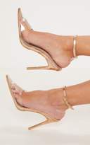 Thumbnail for your product : PrettyLittleThing Black Clear Ankle Strap Court Shoes