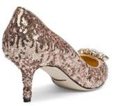 Thumbnail for your product : Dolce & Gabbana Crystal-Embellished Paillette Point Toe Pumps