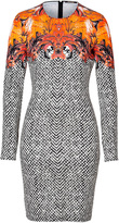 Thumbnail for your product : Roberto Cavalli Viscose Stretch Printed Dress in Burnt Orange/Black