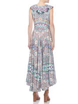 Thumbnail for your product : Island Stories Printed Ruffled Lace-Up Hi-Low Dress