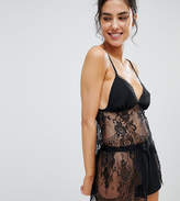 Thumbnail for your product : Wolfwhistle Wolf & Whistle Black Lace Cami Pyjama Set