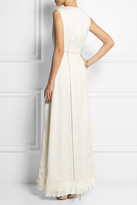 Thumbnail for your product : Alexander McQueen Silk-trimmed jacquard gown