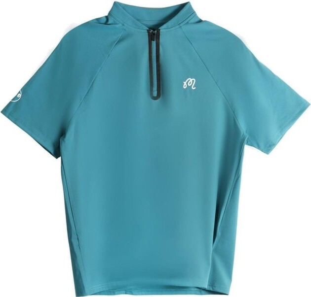 Malbon Golf Performance Zip Blade Collar Polo Shirt