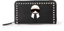 Fendi Karlito Continental Zip Wallet in Elite Calf Leather and Studs