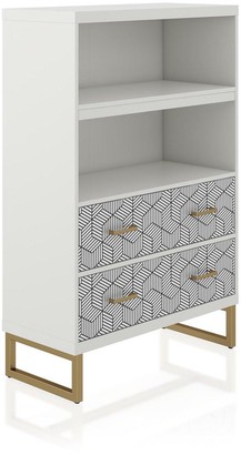 CosmoLiving by Cosmopolitan Scarlett Bookcase with Drawers - White