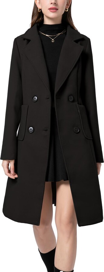 Long Winter Coats Women Black Wool