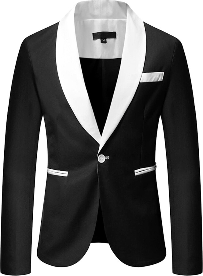 BOTCAM Belle Mantel Men's Suit Jacket with One Button in Contrast