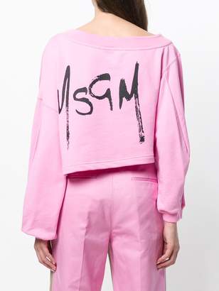 MSGM asymmetric cropped sweatshirt